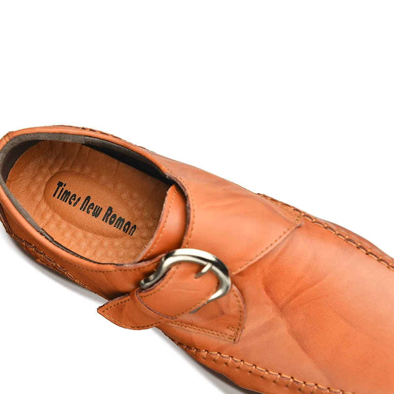 Times New Roman Fashion Autumn Style Soft Moccasins Men Loafers High Quality Genuine Leather Shoes Flats | Обувь