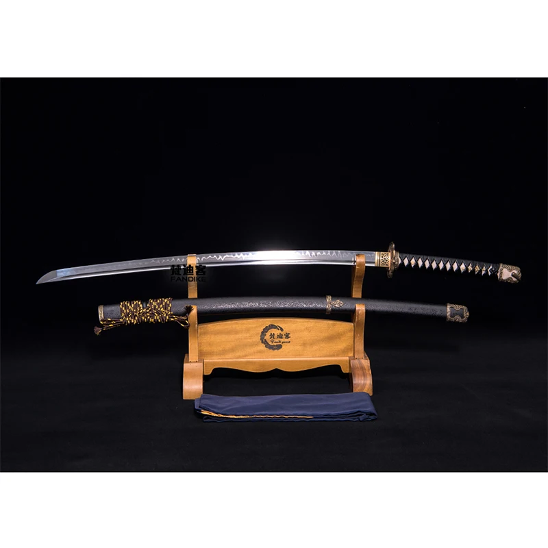 

Katana full tang Damascus with groove sharp home protect japanese samurai sword