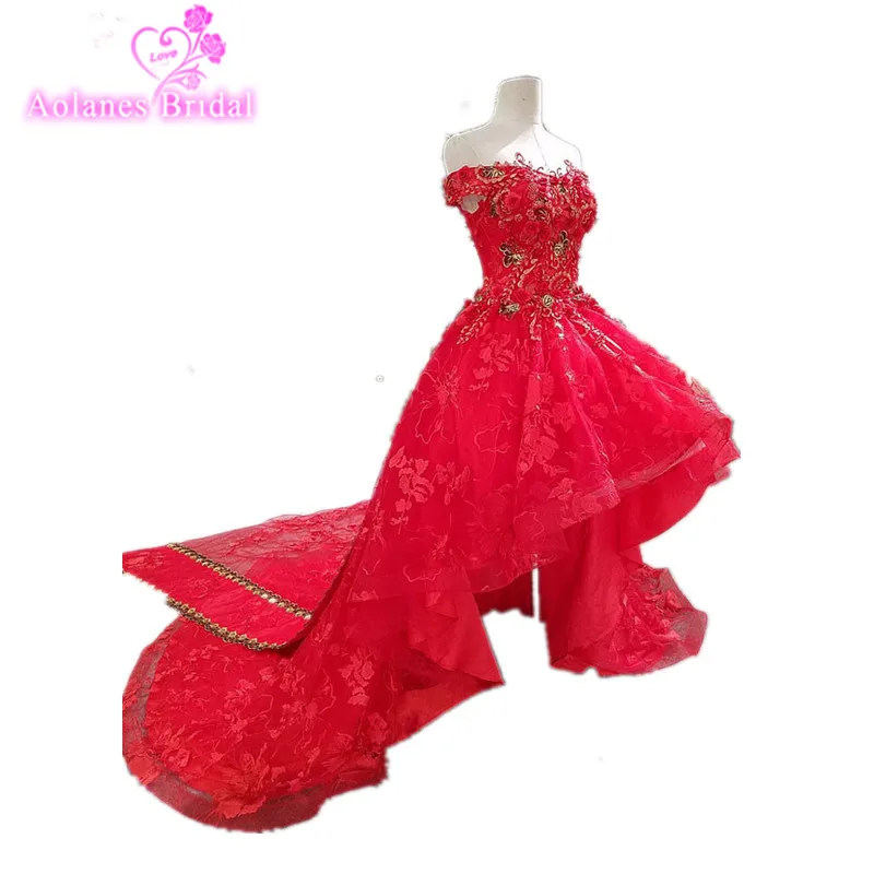 Красное Кружевное платье без рукавов с высоким и низким шлейфом|evening dress|long train prom