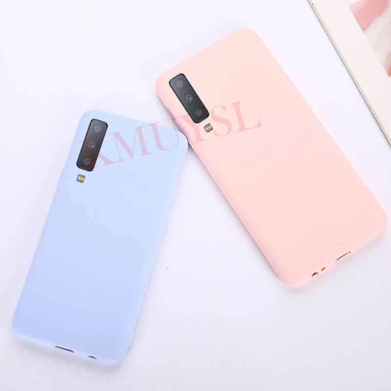 Чехлы для Samsung Galaxy A7 J4 J6 плюс J8 A6 A8 2018 S9 S8 Plus Note 9 8 A3 A5 J3 J5 J7 2017 S7 мягкая Макарон цвет