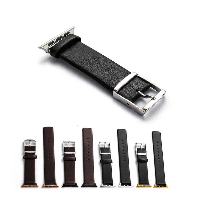 MEIKANGHUI New Arrival Genuine Leather Watch Band For Apple Watch Strap 42mm 38mm Series 3/2/1 Black iWatch Bracelet Watchband