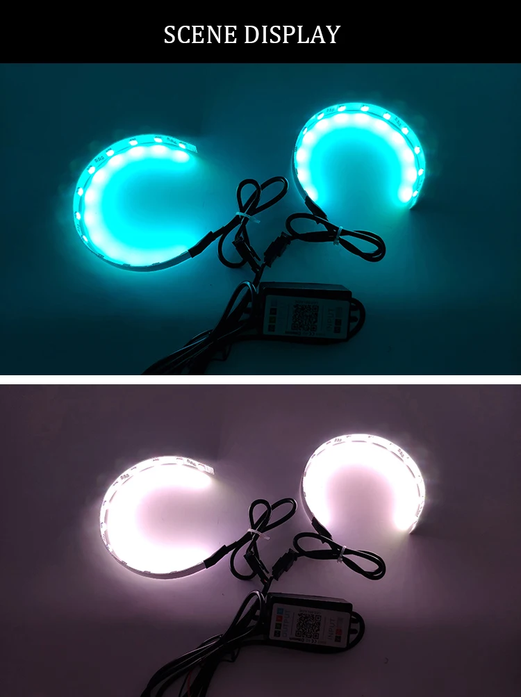 Авто RGB фары проектор Led Devil Eye Demon Eye лампа для автомобиля приложение дистанционное управление проектор фары углы глаз