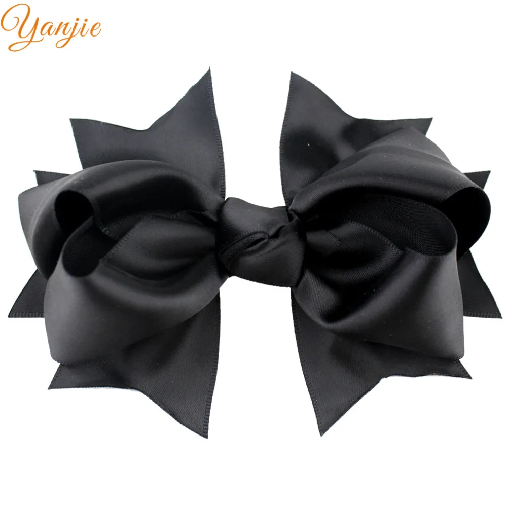 Заколки для волос с бантом девочек однотонные атласные резинки 4 дюйма 10 шт./лот