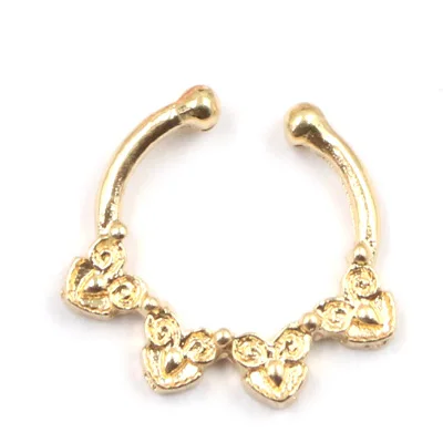 30 шт. Новое поступление серебро и розовое Золотое кольцо в нос ложная перегородка