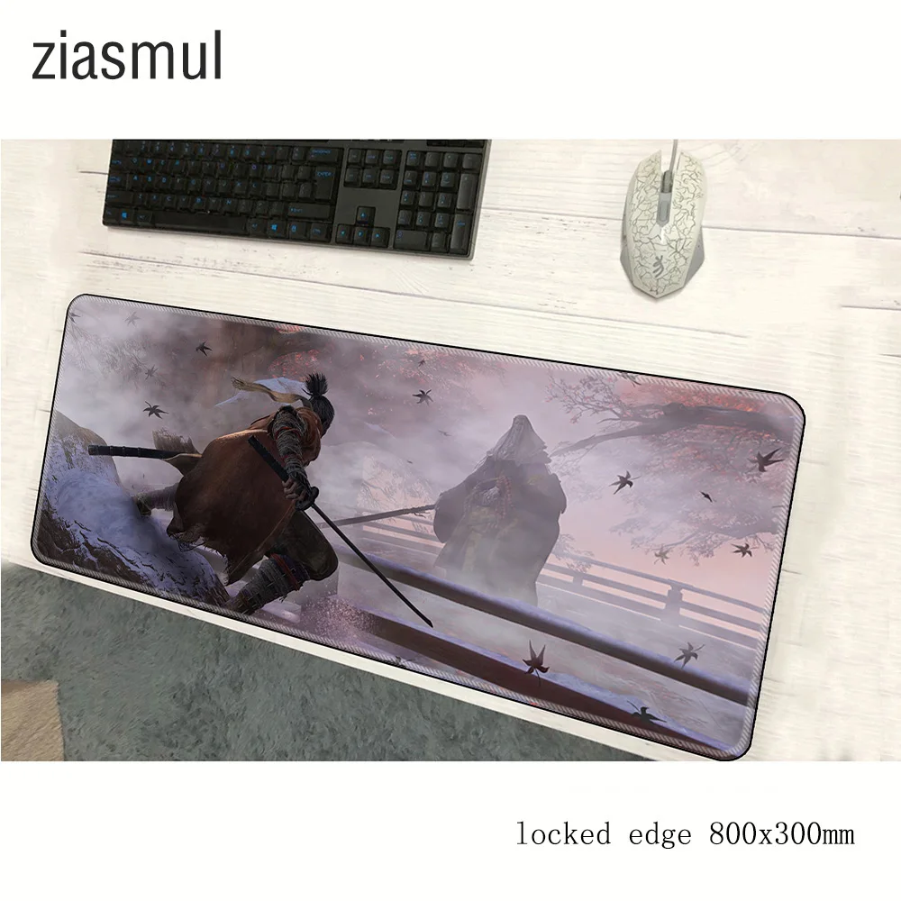 Коврик для мыши SEKIRO SHADOW DIE TWIC 800x300x3 мм коврик locrkand игровой геймер милой клавиатуры