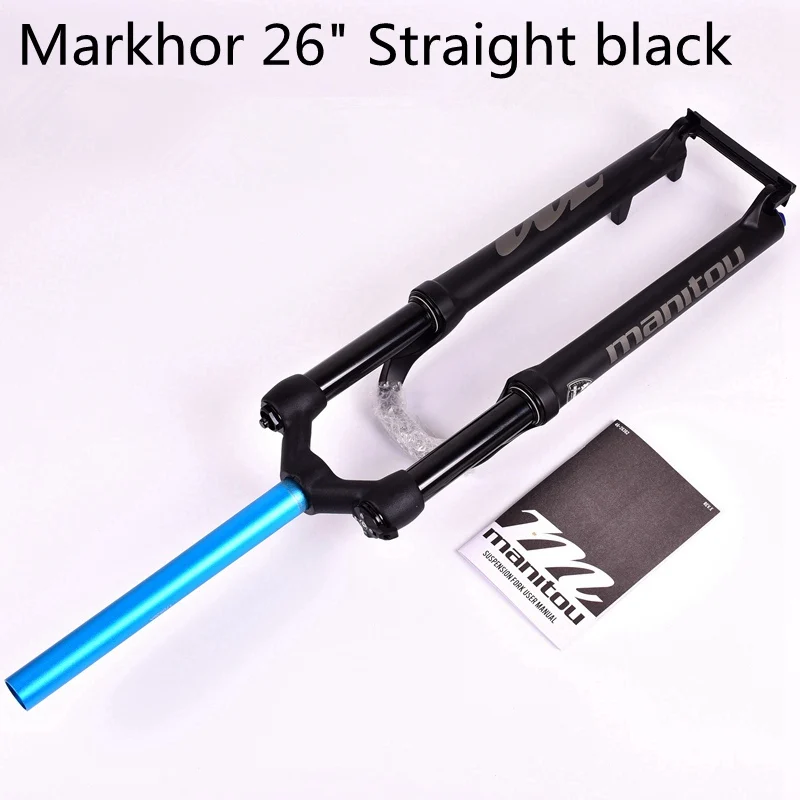 MTB Велосипедная вилка для Manitou MARKHOR 26 27,5 29er передняя вилка для горных велосипедов нефть и газ вилка Дистанционный Замок амортизация воздуха подвесная вилка - Цвет: 26 straight black