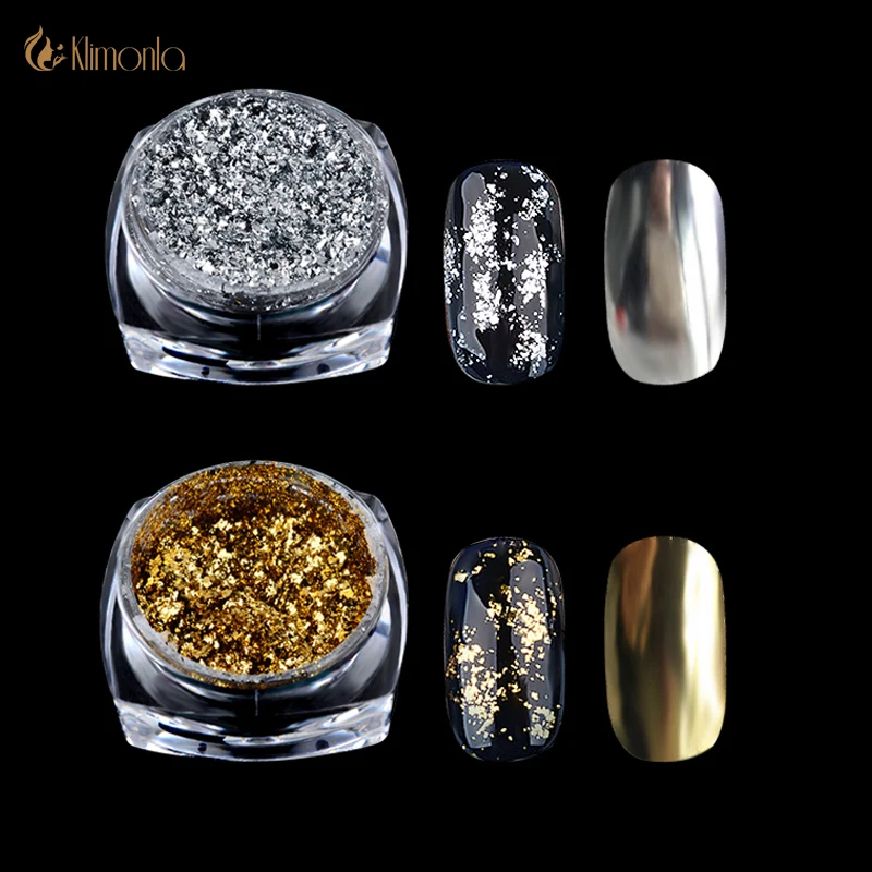 Золотистые серебристые алюминиевые хлопья волшебный зеркальный эффект