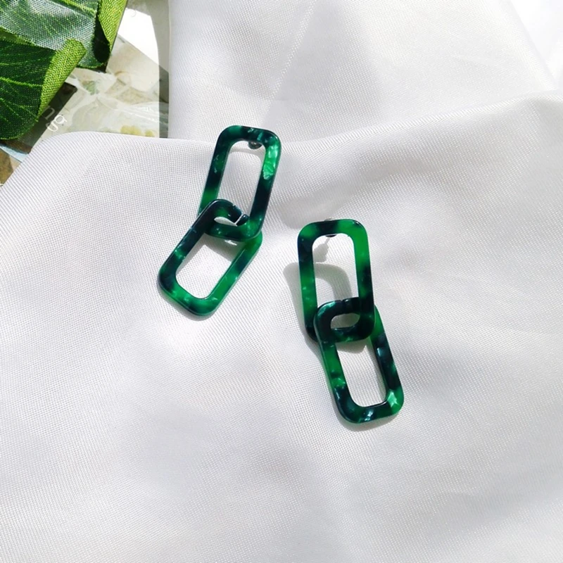 New Tortoise Resin Rectangle Link Sweet Earring | Украшения и аксессуары