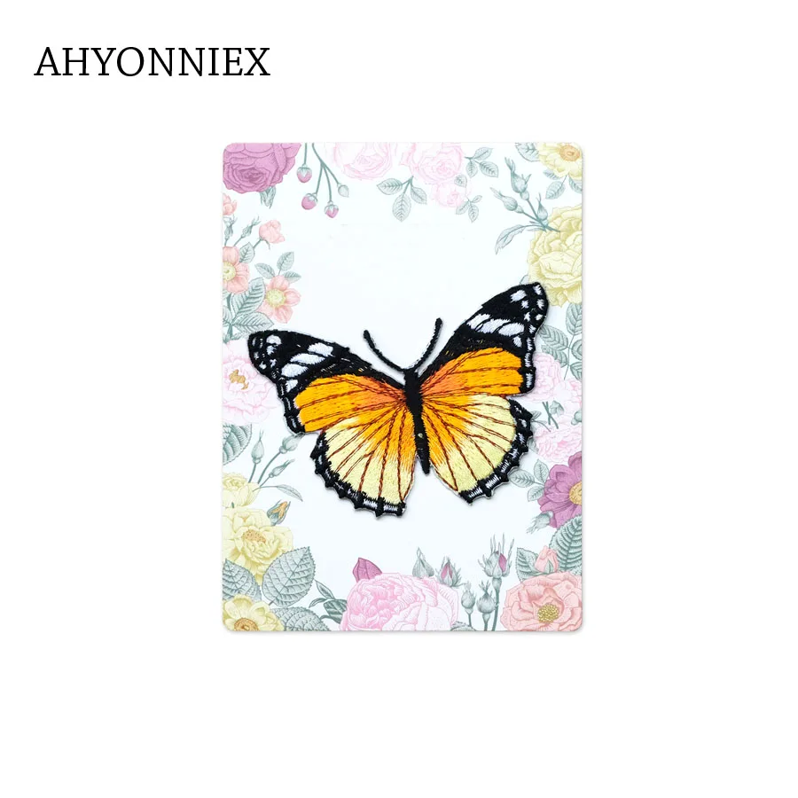 Аппликация AHYONNIEX с вышивкой бабочкой 1 шт. нашивки для одежды аппликация утюга