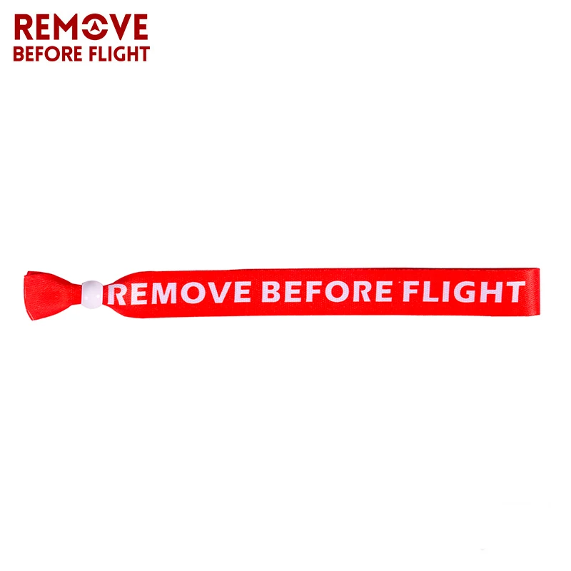1 шт. одноразовый красный браслет из полиэстера с надписью Remove Before Flight |