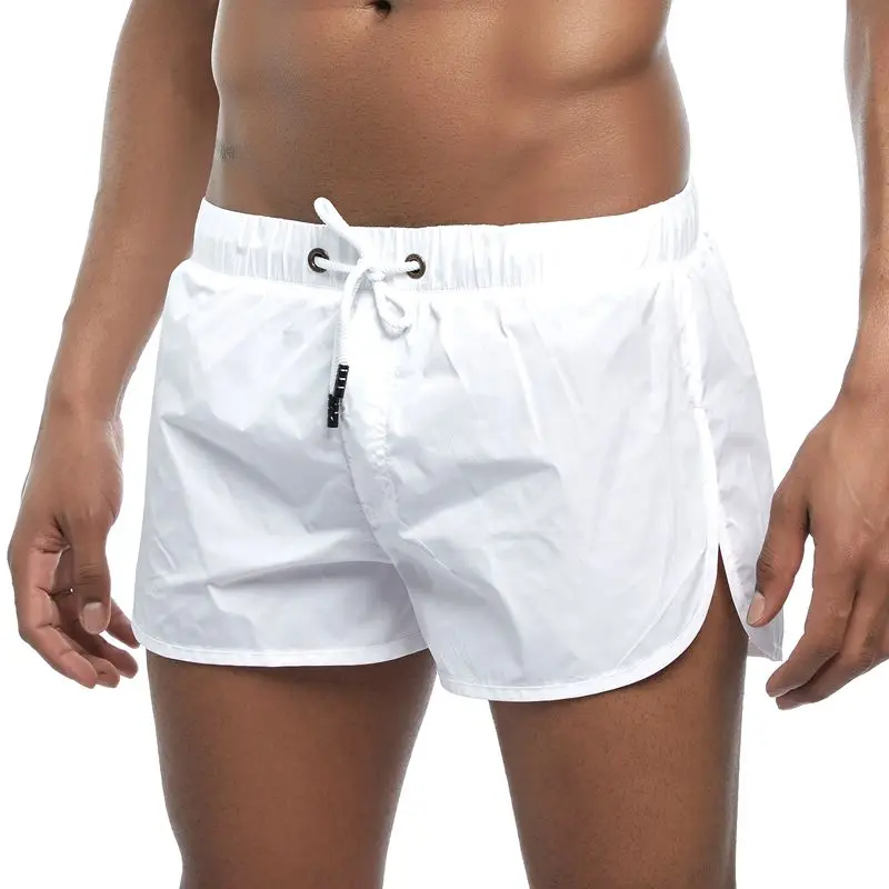 JOCKMAIL, мужские шорты для плавания, купальные костюмы для мужчин, модные спортивные плавки, быстросохнущая одежда для плавания - Цвет: Белый