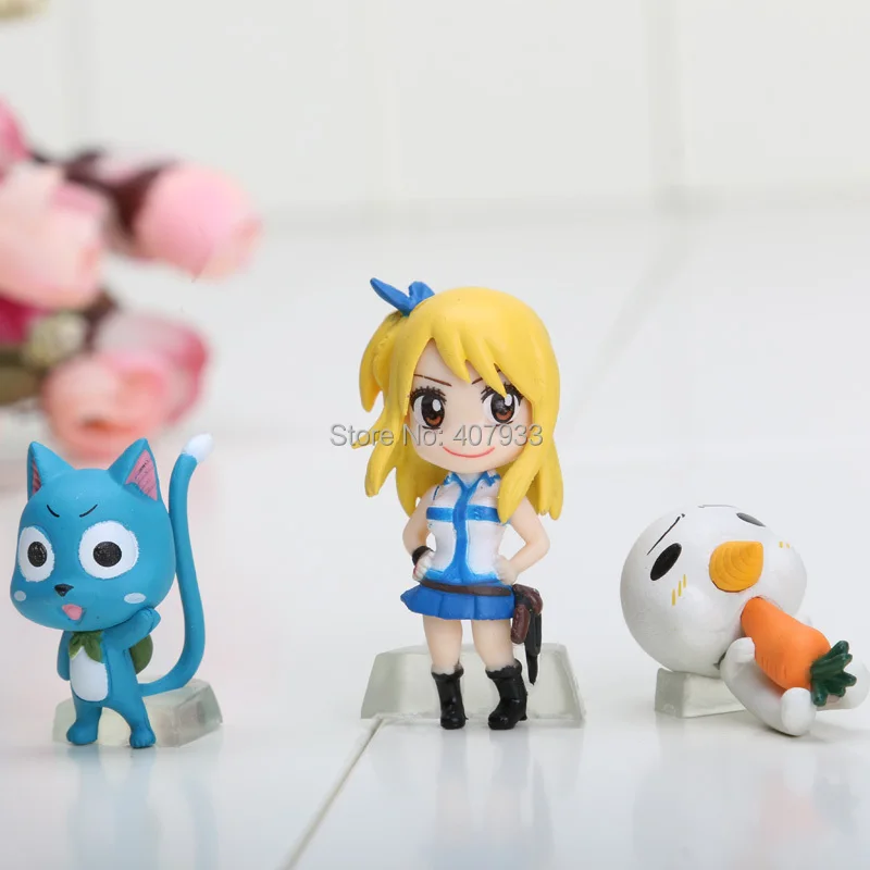 3-6 см аниме Сказочный хвост 1 набор 1 набор = 6 шт ПВХ фигурка модель Natsu/серый/Lucy/Erza розничная торговля