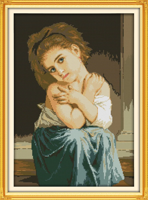 

Innocent and pure cross stitch kit people 18ct 14ct 11ct count print canvas stitches embroidery DIY handmade needlework