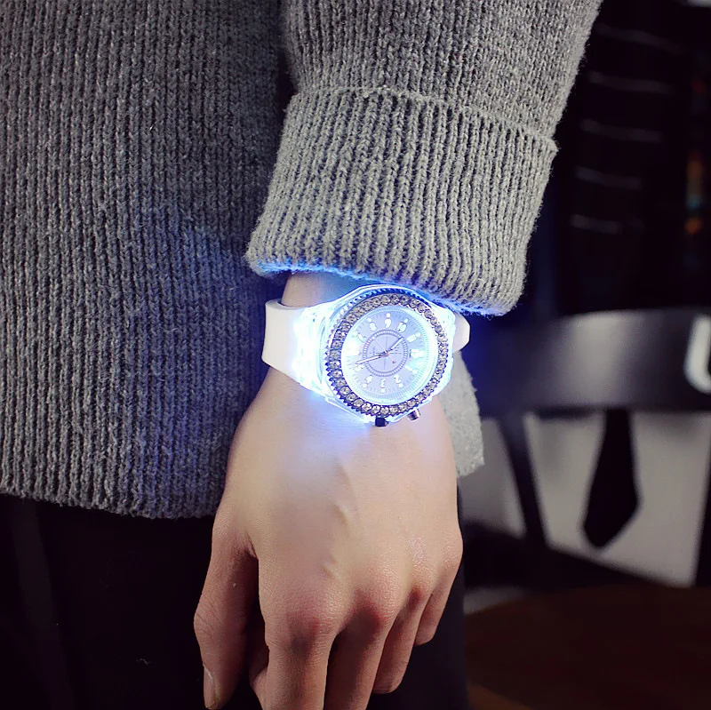 Men Watch Fashion brand women watch lady couple luminous light rhinestone waterproof quartz wristwatch Relogio Masculino | Наручные часы