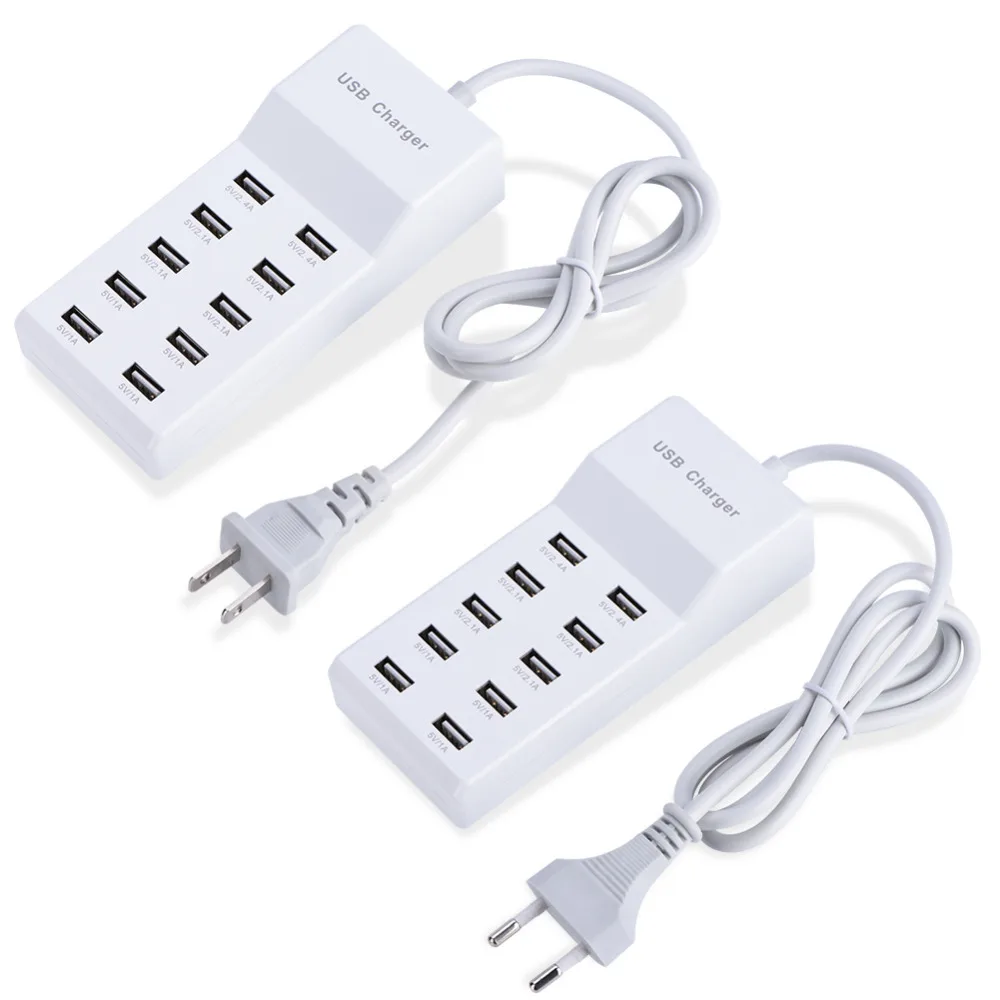 10 Порты и разъёмы USB бытовое дорожное сетевое AC Зарядное устройство AC100 ~ 240 В