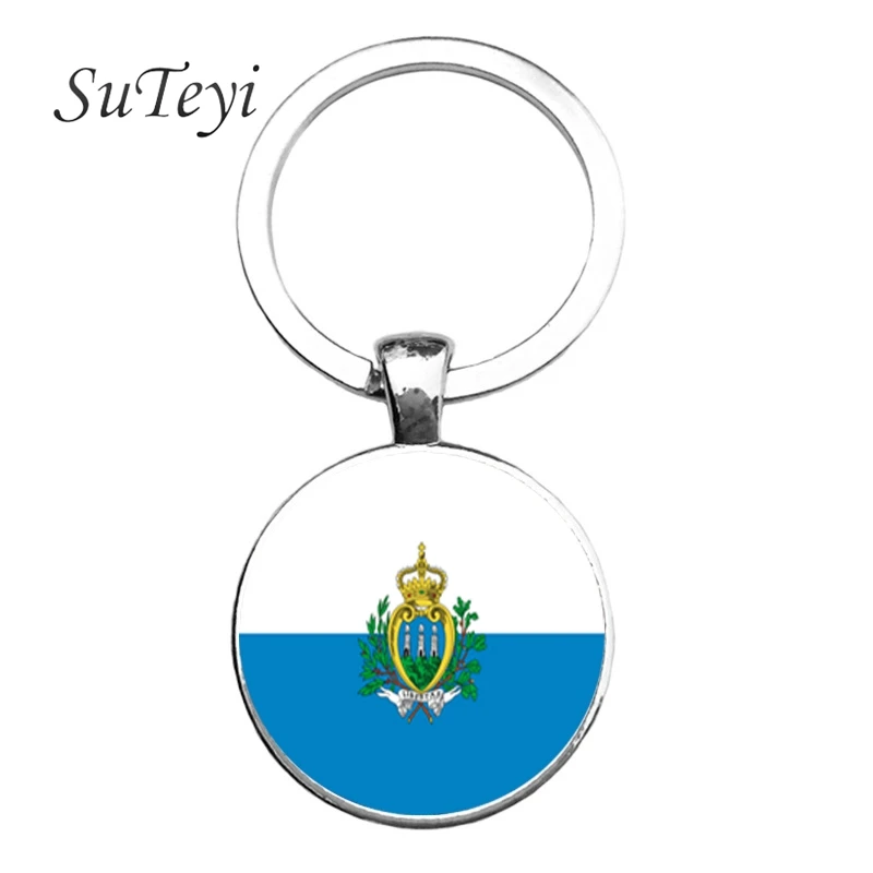 SUTEYI Шарм Сан-Марино/Сен-Винсент и Гренадины флаг кольцо для ключей ювелирные