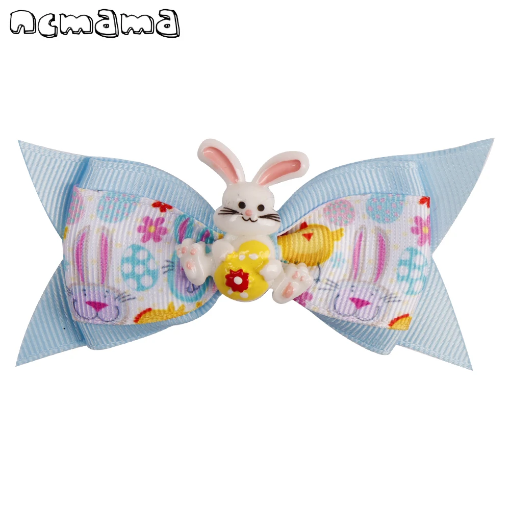 

ncmama 1PC Easter Day Rabbits Hairclips For Girls Printed Multi Layers Hairpins Handmade Hairgrips Party Hair Accessories