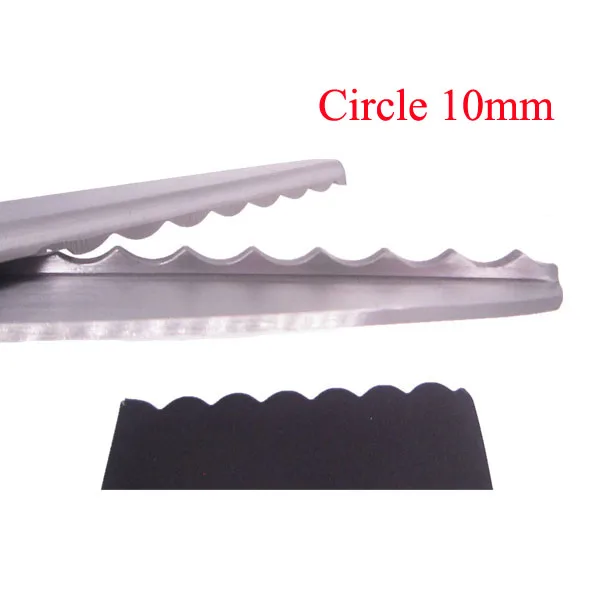 Circle10mm 23,5 см ЗИГЗАГ Швейная резка портновские ножницы для шитья ножниц кожа ткань для рукоделия инструмент обивки Текстиль деним сделай сам - Цвет: Circle10mm