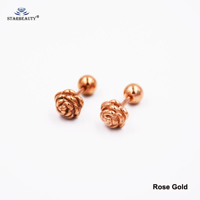 Серьги гвоздики из нержавеющей стали Happy Rose пирсинг спираль 2 шт. 18 г 1 0x6 мм|body jewelry
