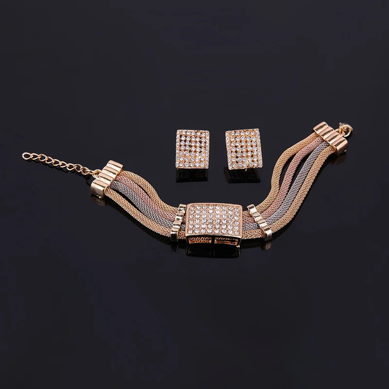 2018 модные высококачественные комплект ювелирных изделий в Дубае золотого цвета