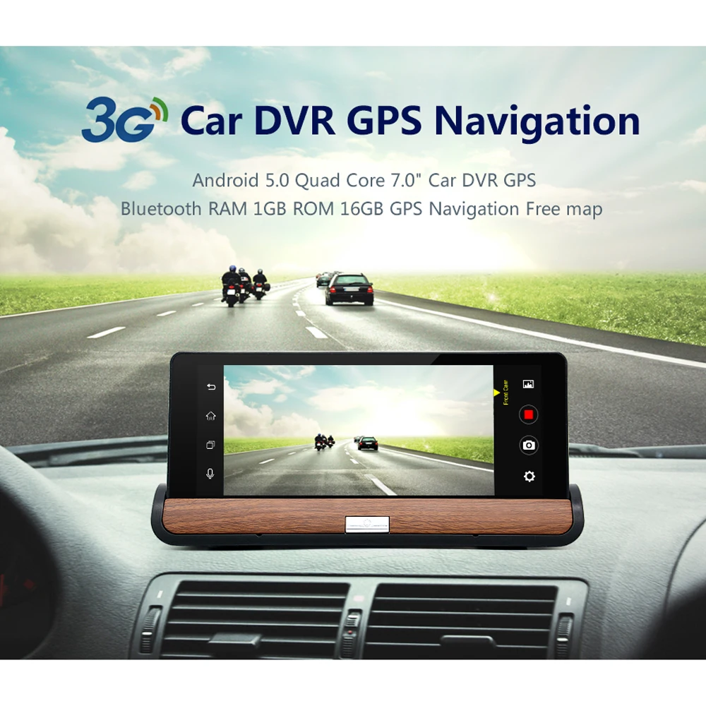 Junsun 3G 7 дюймовая автомобильная GPS навигация Bluetooth Android 5.0 Навигаторы Автомобиль с DVR