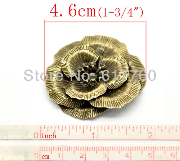 Бесплатная shipping-10Pcs античное бронзовое Филигранное украшение цветами ювелирное