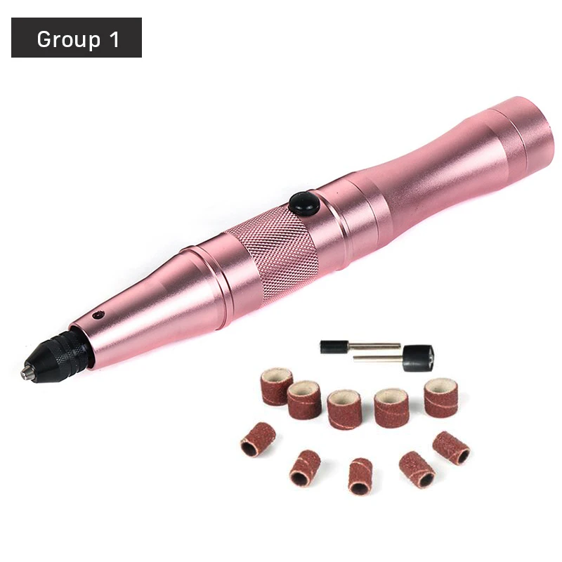 Drill with 12pcs Гравировальные инструменты для металла, электрическая дрель, Беспроводная мини-полировальная машина, Dremel, аксессуары для вращающихся инструментов - Цвет: Drill with 12pcs