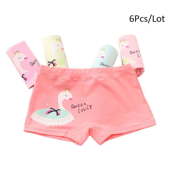 Color K 6 Pcs Хорошее качество; 6 шт./лот; стиль; детское хлопковое нижнее белье для девочек; милые короткие трусы; детские трусы; смешанные цвета - Цвет: Color K 6 Pcs