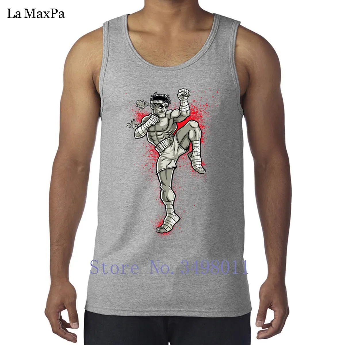 Мужская майка для бодибилдинга без рукавов с круглым вырезом по индивидуальному