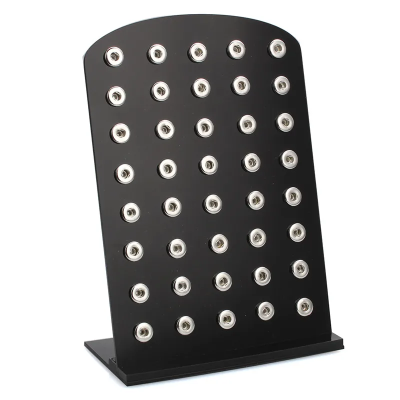 12MM-40pcs-black Оснастка Кнопка ювелирных изделий белый акриловый оснастки дисплей для 40 шт. и 60 шт. 12 мм 18 мм подставки дисплей съемный набор ZK003 - Окраска металла: 12MM-40pcs-black