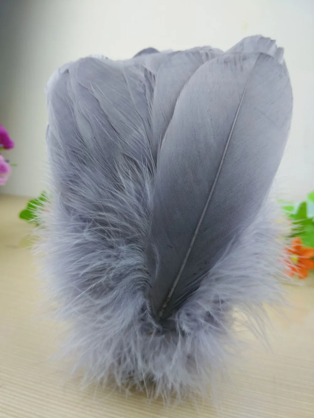 Новинка! Оптовая продажа серые качественные натуральные гусиные перья 20 шт. 5 7
