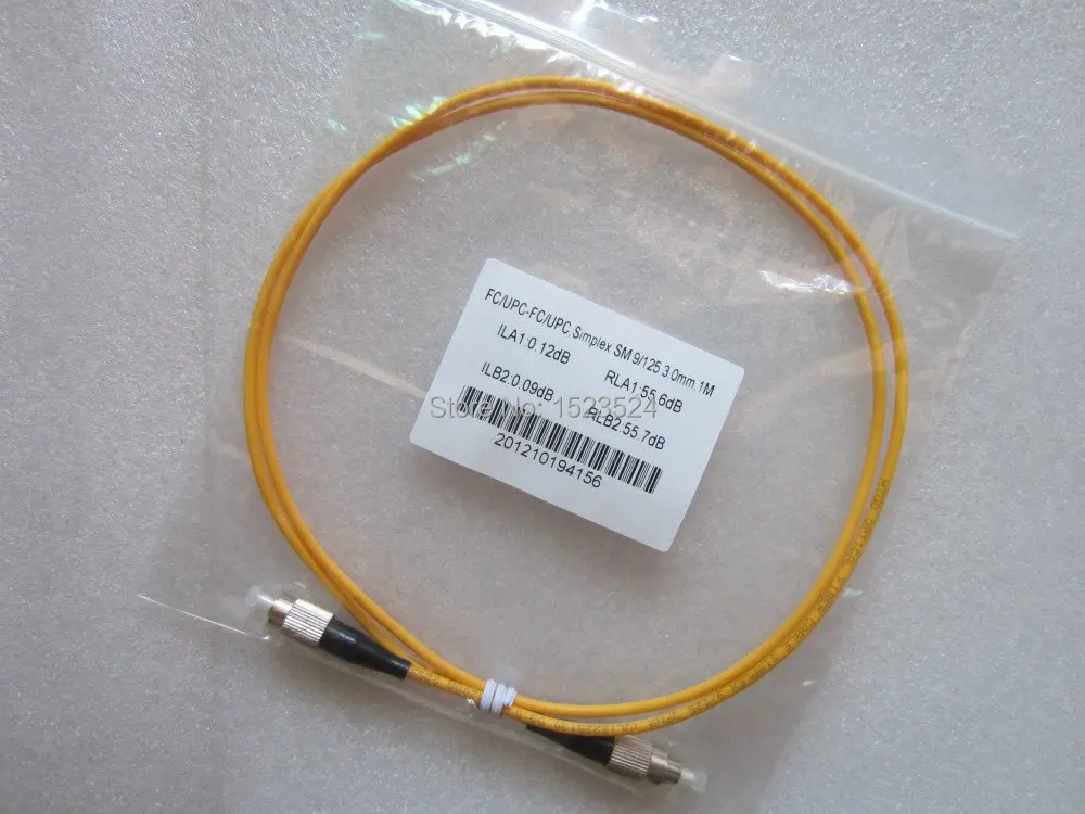 

Free Shipping 10pcs/lot SM SX PVC 3mm 1 Meters FC/UPC Fiber Optic Jumper Cable FC/UPC-FC/UPC Fiber Optic Patch Cord