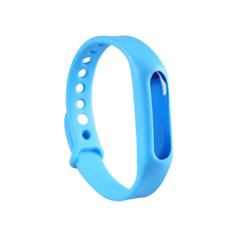 Blue Colorful Environmental Protection Silicone Wristband Summer Mosquito Repellent Bracelet Anti-mosquito Band Safe for Children - Color: Blue
