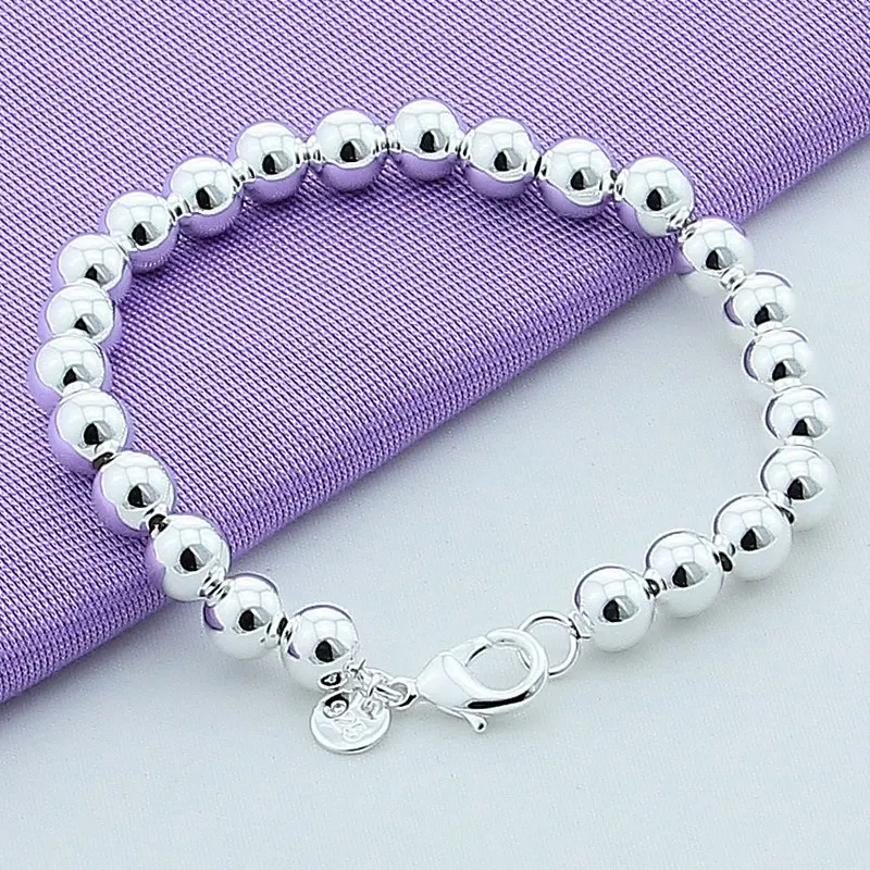 Женский браслет из серебра 925 пробы с бусинами 8 мм|bracelets for|beads bracelets for womenbead bracelet |