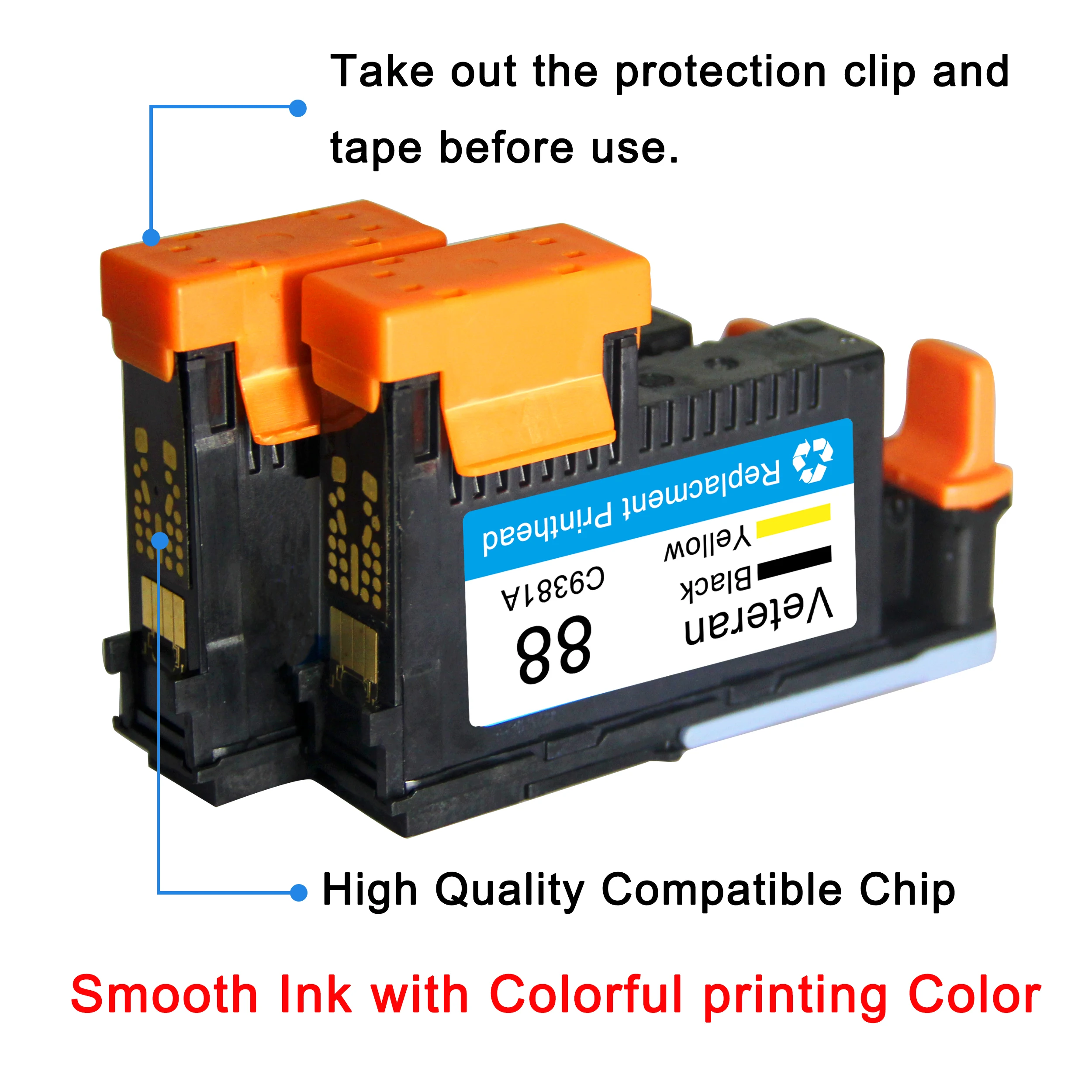 Печатающая головка Veteran 88 для hp C9382A HP Officejet Pro K5400 K550 K8600 L7480 L7550 L7580 L7590 L7650 L7750 |