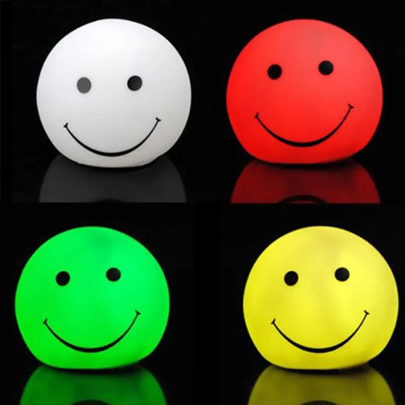 

SXZM LED Color Changeable Round Smiley Face Night Light Children Kid Gift Toy Lamp Lighting Decoration For Home Bedroom Bedside