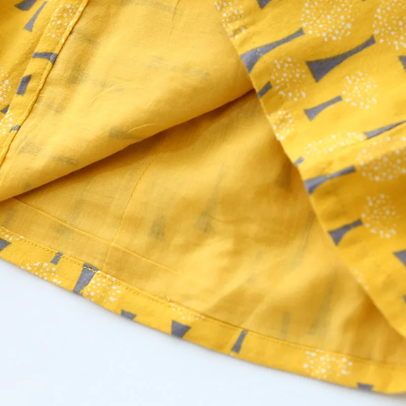 

2018 Autumn New Baby Dress Princess Girls Winter Clothes Kids Yellow Long Sleeve Cute Print Dress Free Shipping