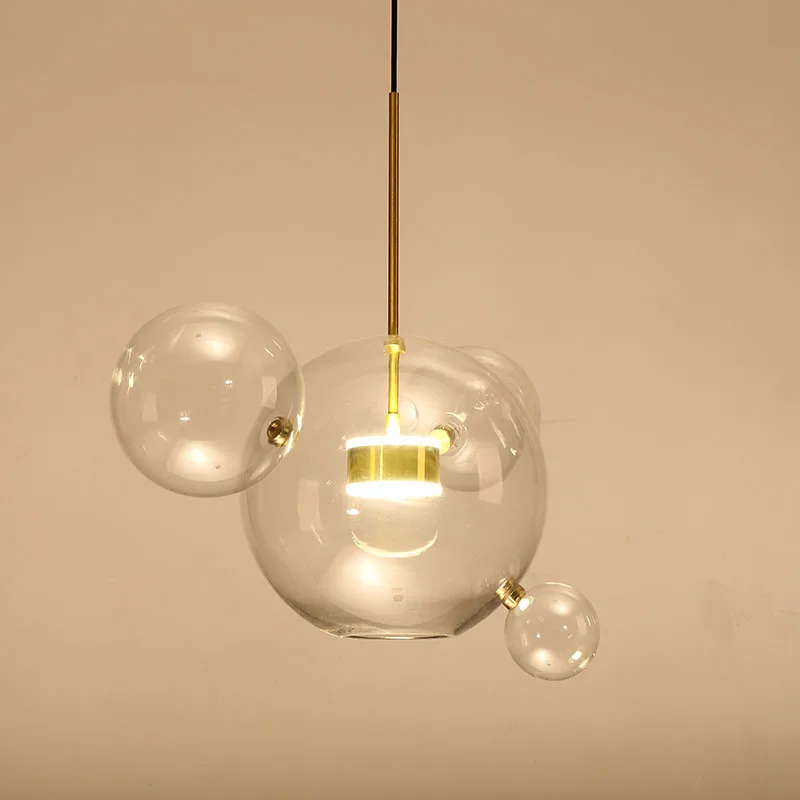 

Nordic Design LED Chandelier Lighting Clear Glass Bubble/Globe/Sphere/Ceiling Pendant Lustre Chandelier LED Dining Drop Lamp