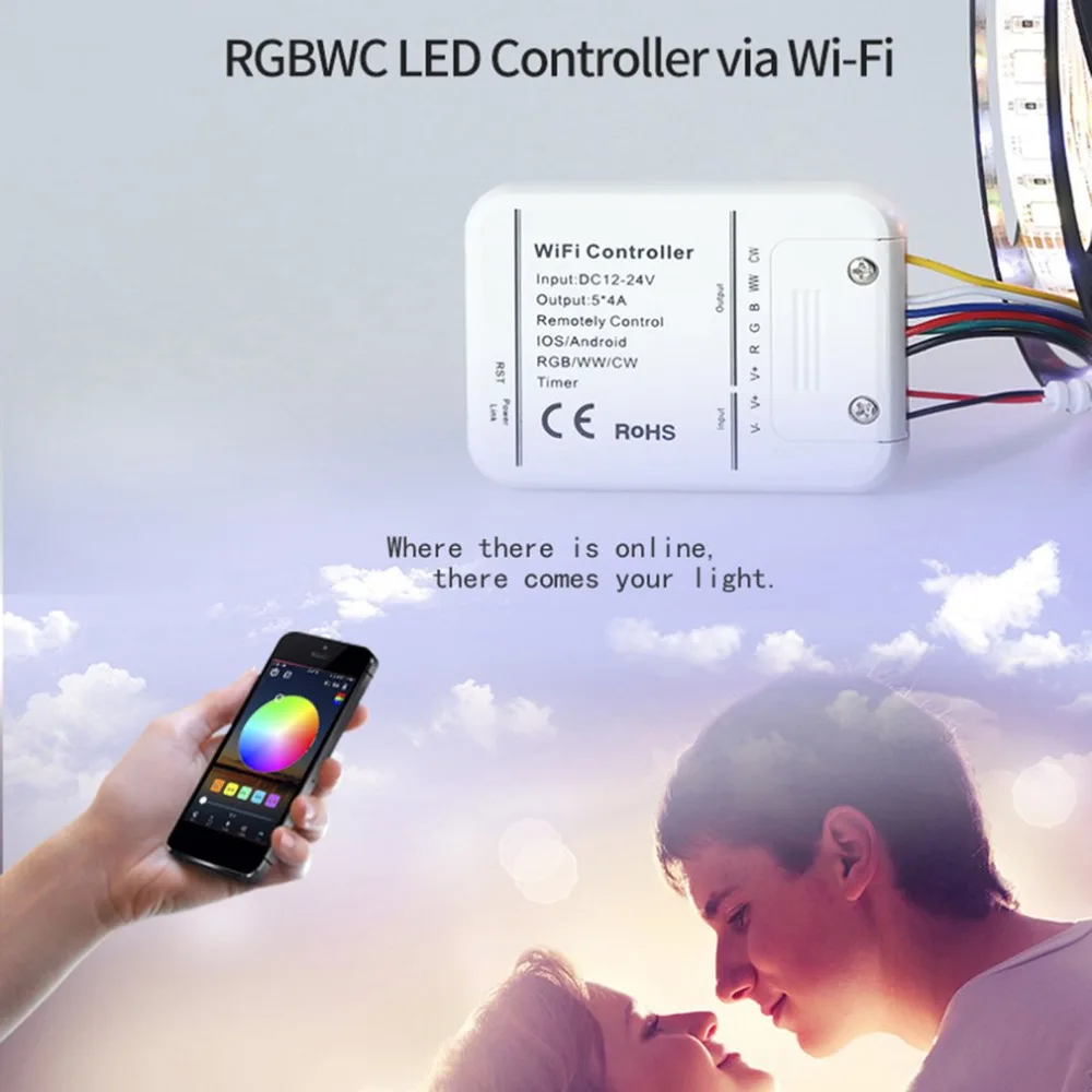 DC12-24V светодиодный Беспроводной WI-FI RGB Управление Лер удаленного Светодиодные