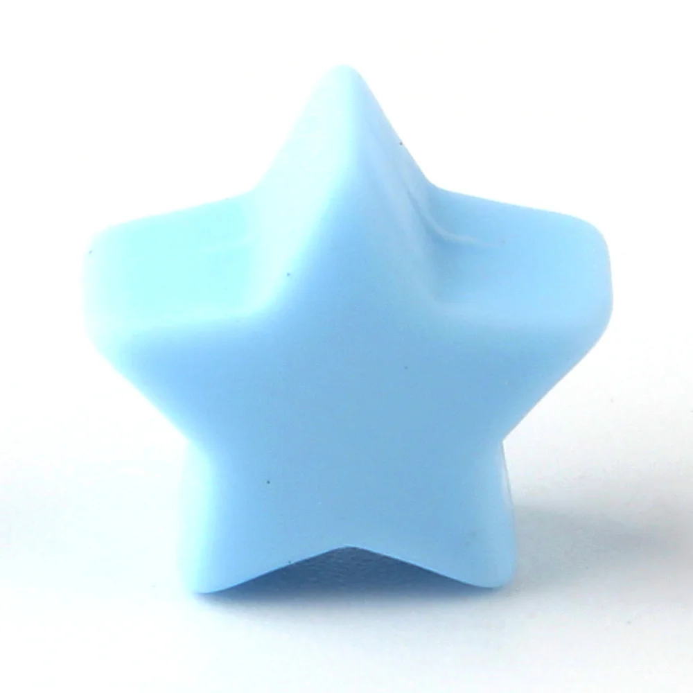 57 Pastel Blue Keep& расти 10 шт. силиконовых кейсов звезда шариков, не содержащих бисфенола-а при прорезывании зубов жевательные, бусины силиконовый Прорезыватель для зубов для новорожденных кормящих ниппель инструменты для цепи - Цвет: 57 Pastel Blue