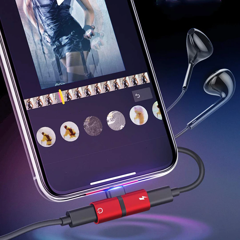 NYFundas двойной splitter адаптер для iPhone XS MAX XR 8 плюс 7 plus 6 X наушники AUX зарядное
