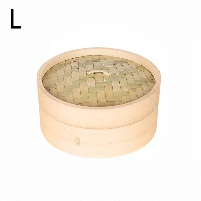 21cm Бамбуковая Пароварка с крышкой, рыба, рис, овощи, Снэк, Паровая корзина, кухня, пароварка, нагревающая посуда - Цвет: 21cm