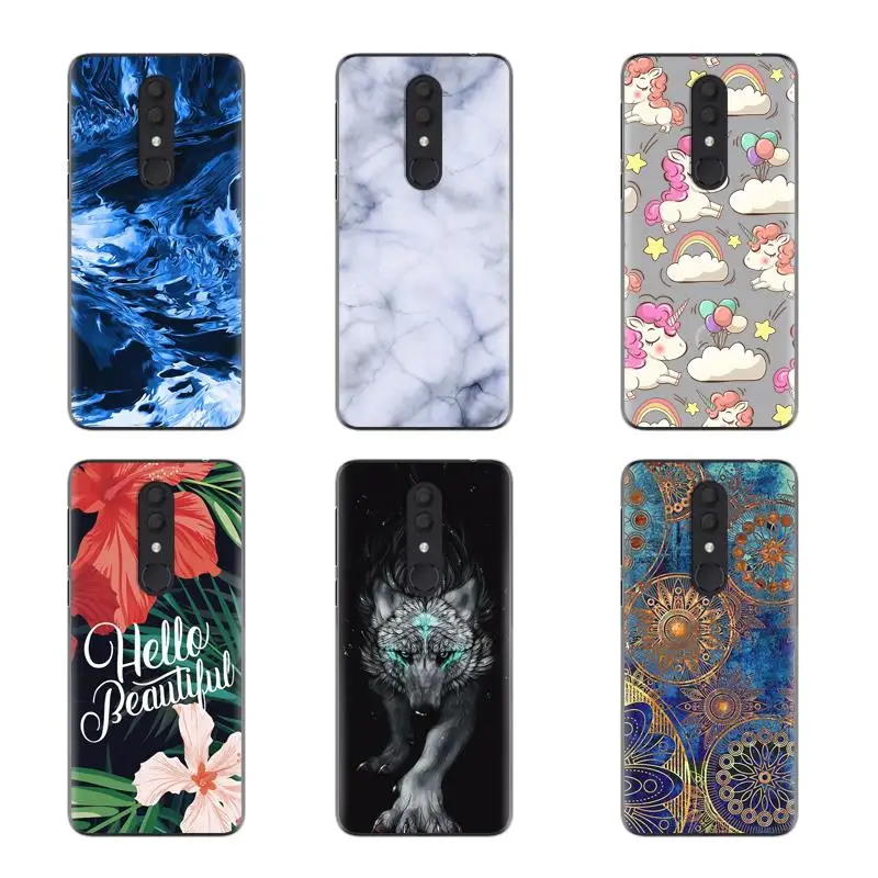 Ударопрочный чехол для телефона для Alcatel 3()/5053 цветной Мягкий силиконовый чехол из ТПУ с рисунком