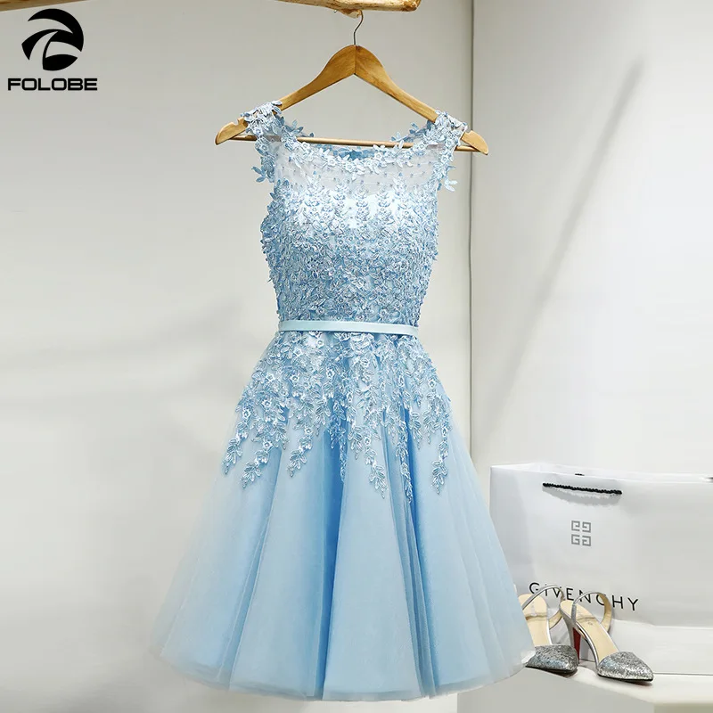 

FOLOBE/Элегантные Платья До Колена Для женщин и девочек; Вечерние платья с аппликацией и бусинами; Цвет розовый, красный; Светильник; Цвет синий...