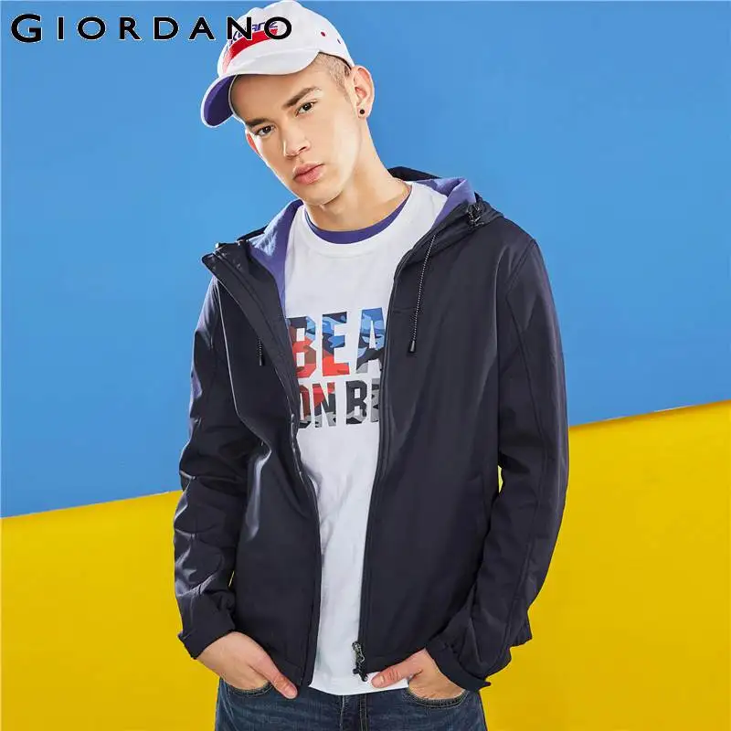 Giordano мужская куртка ветровка с капюшоном на молнии имеется несколько цветовых