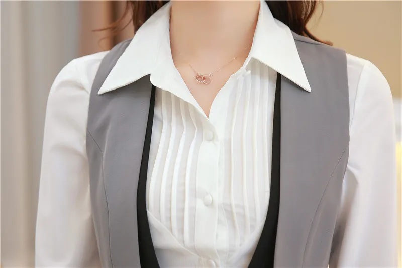 Новое официальное в стиле формы Тонкий Модный деловой женский жилет женские топы