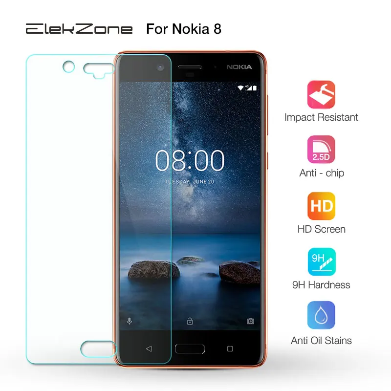 

9H Transparent Tempered Glass For Nokia 8 Screen Protector Film For Nokia 8.1 8 HD Explosion-proof Screen Protective 2.5D Film