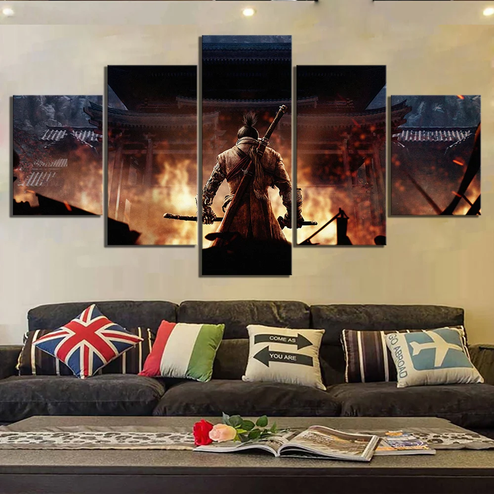 SEKIRO тени умирают в два раза больше 5 шт. игры постер модульная Картина на холсте