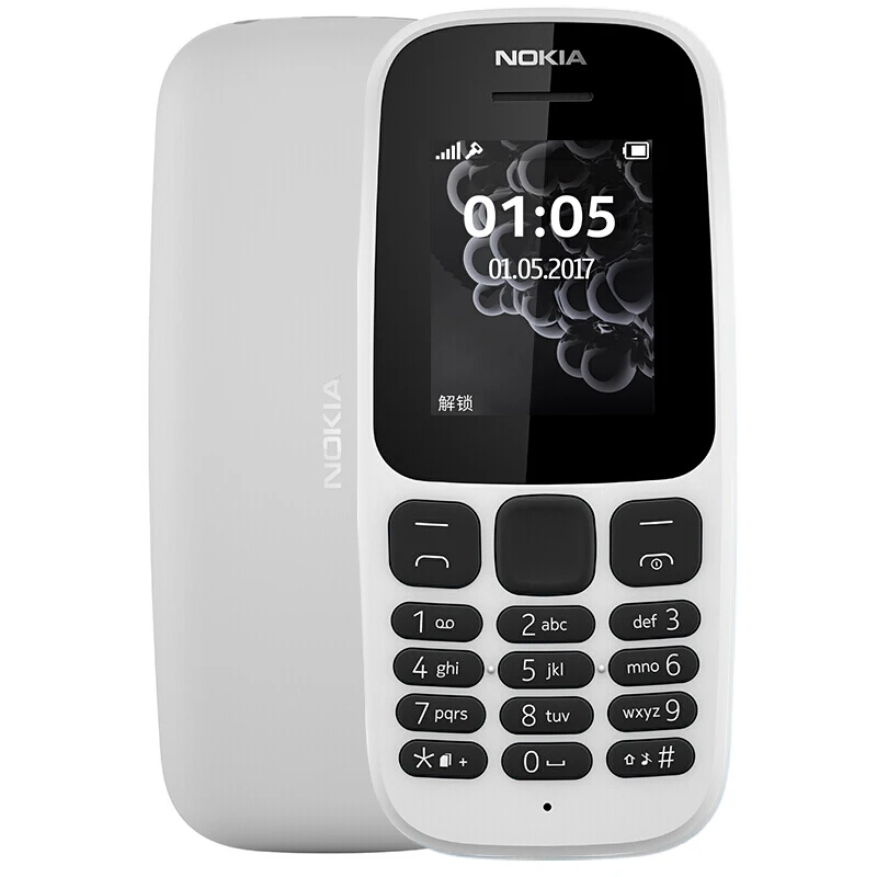 2017 Nokia 105 клавиатура TA 1010 одной сим GSM 1 8 дюймов 800 мАч фонарик английский новая