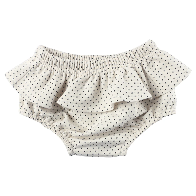 Kaiya Angel/шаровары для новорожденных; однотонные шорты в белый горошек с оборками; модная летняя одежда для маленьких девочек;